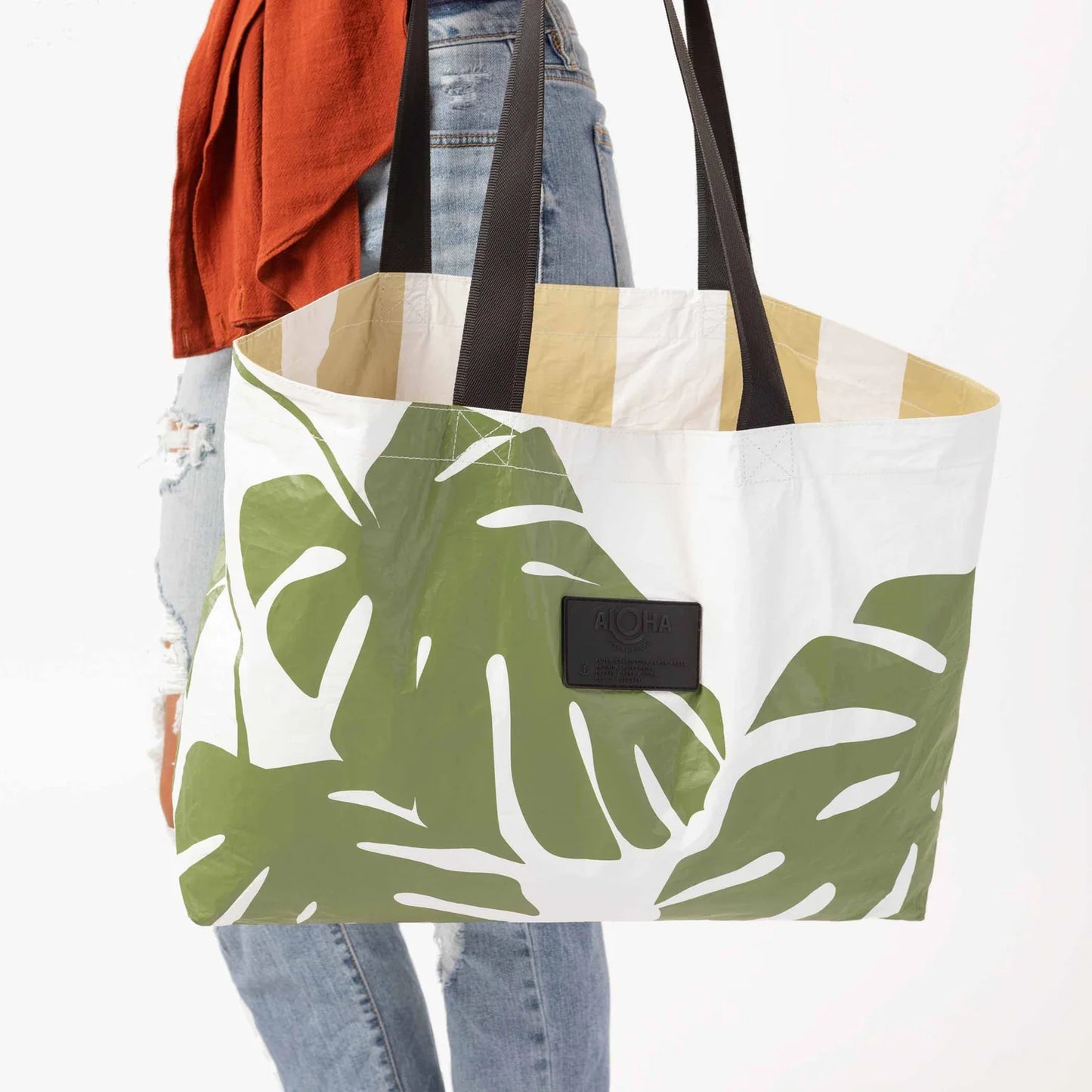 Monstera Holo Holo Reversible Tote - Seaweed