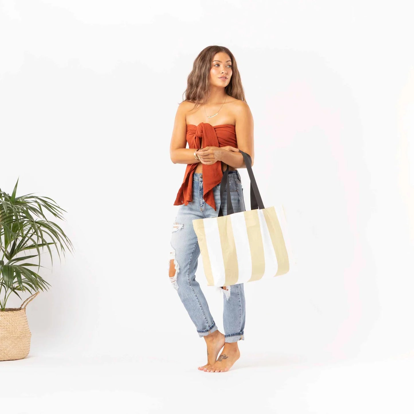 Monstera Holo Holo Reversible Tote - Seaweed