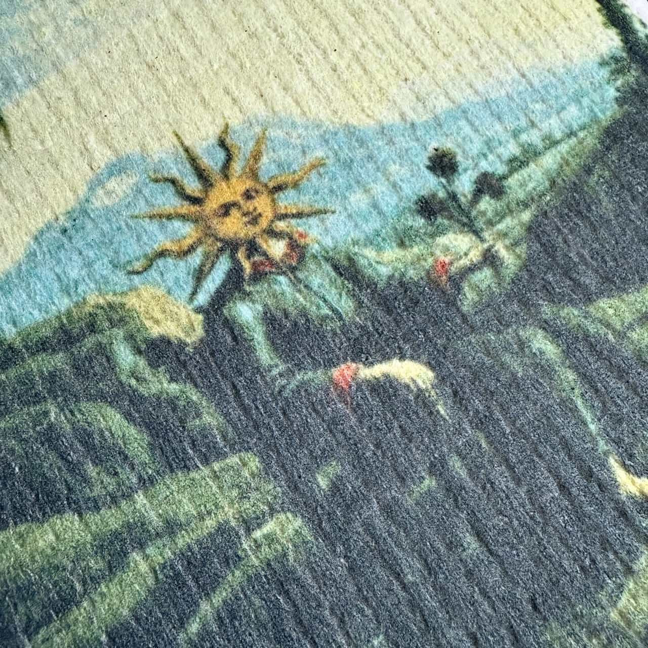 Mr. Sunshine Sun Man Design Swedish Dishcloth
