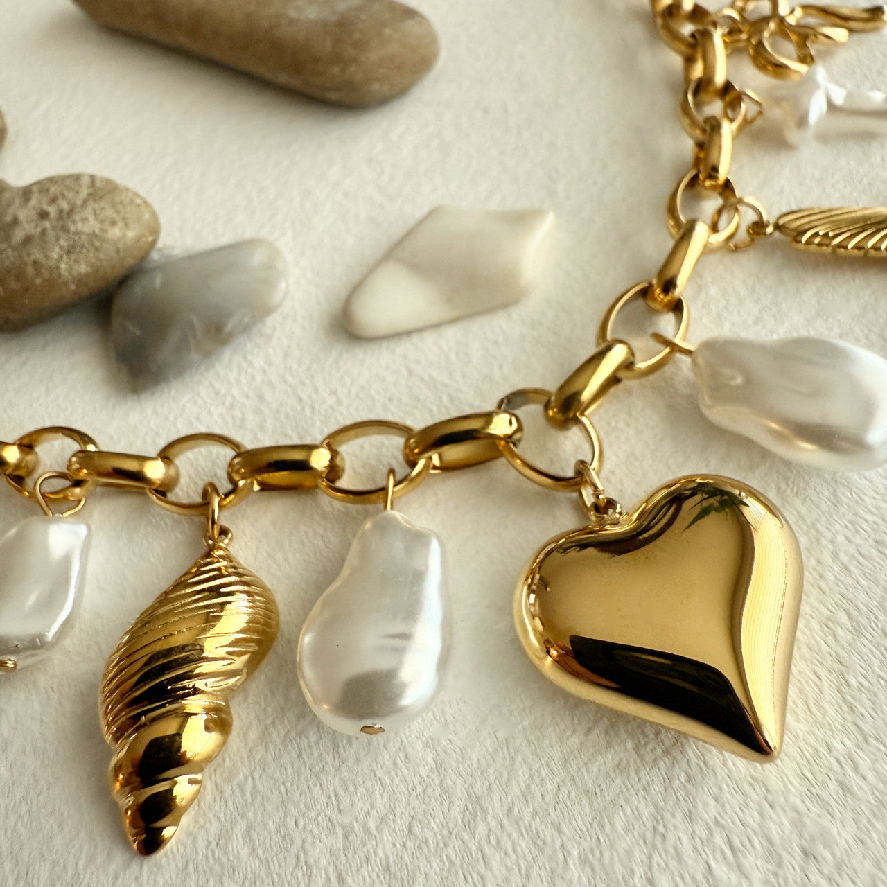 Calliope Charm Necklace in Gold