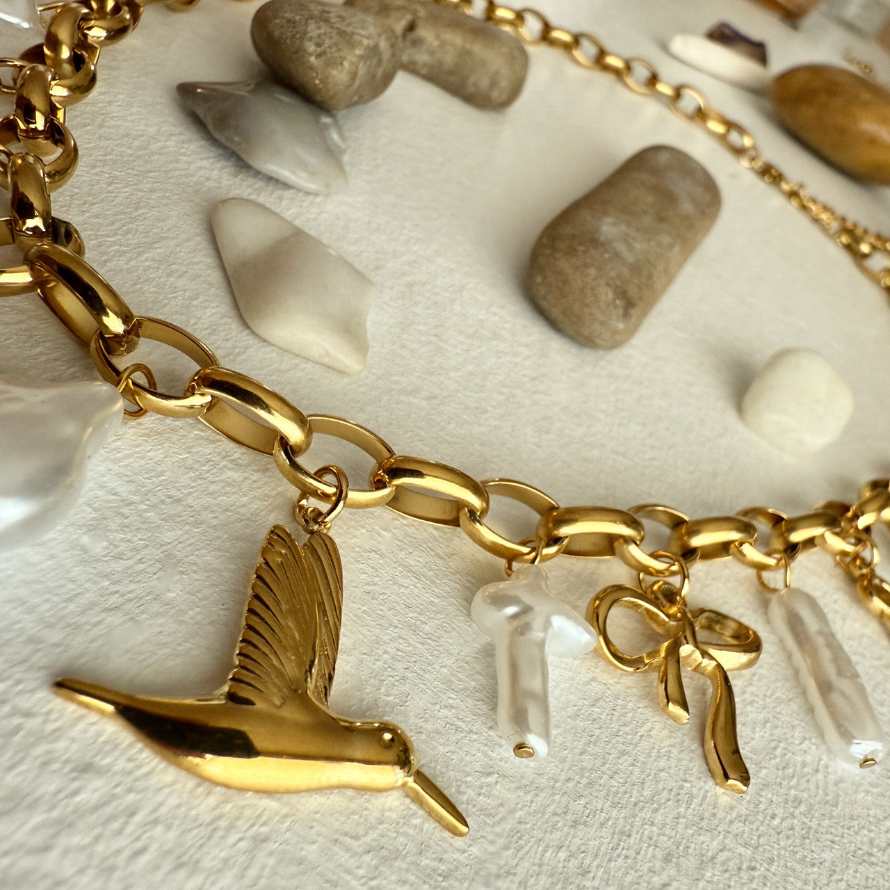 Calliope Charm Necklace in Gold