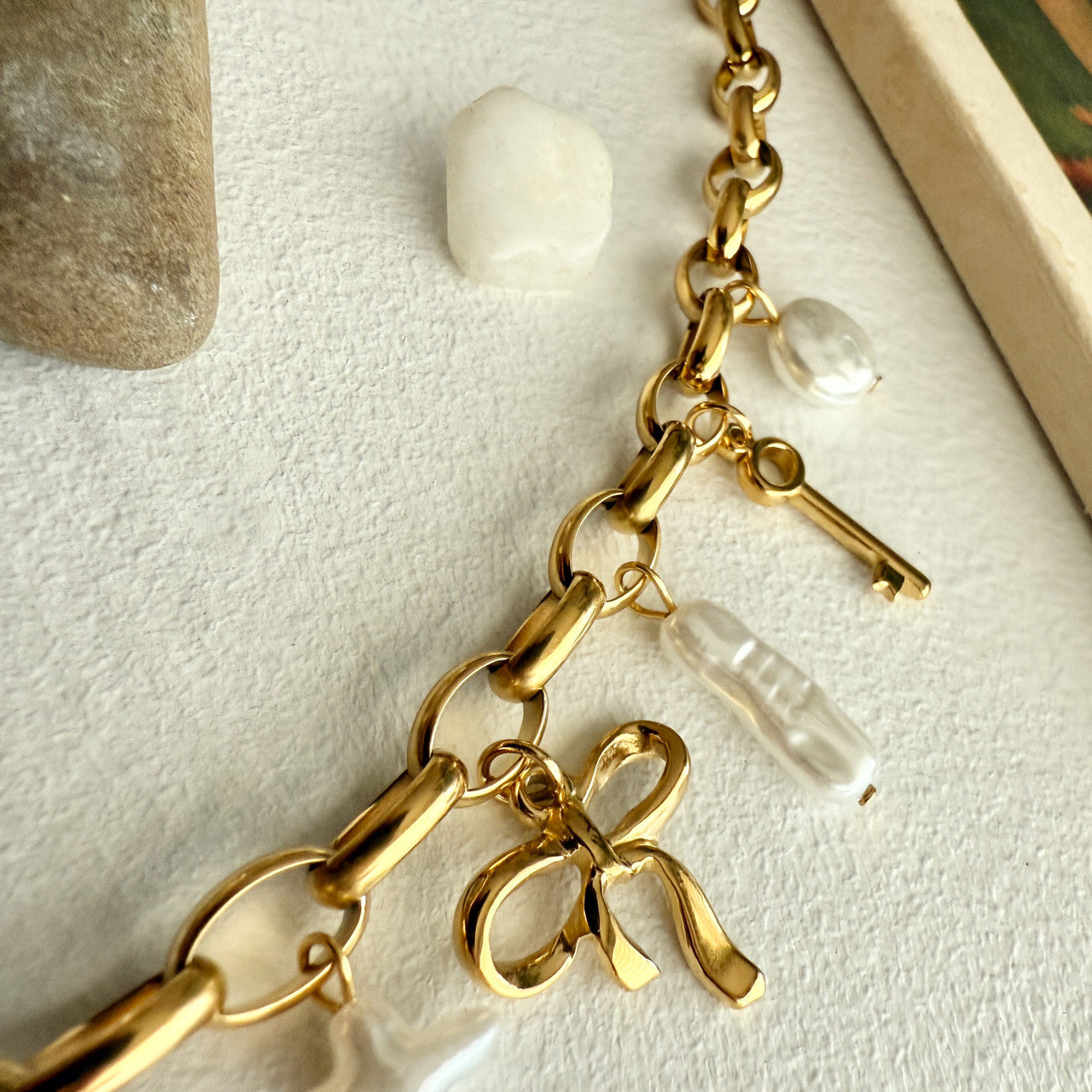 Calliope Charm Necklace in Gold