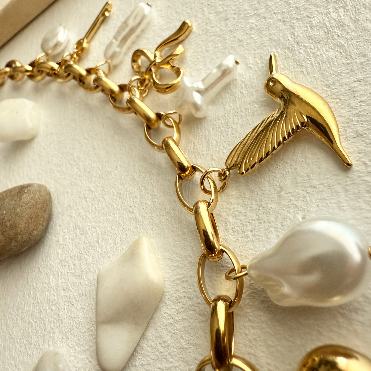 Calliope Charm Necklace in Gold