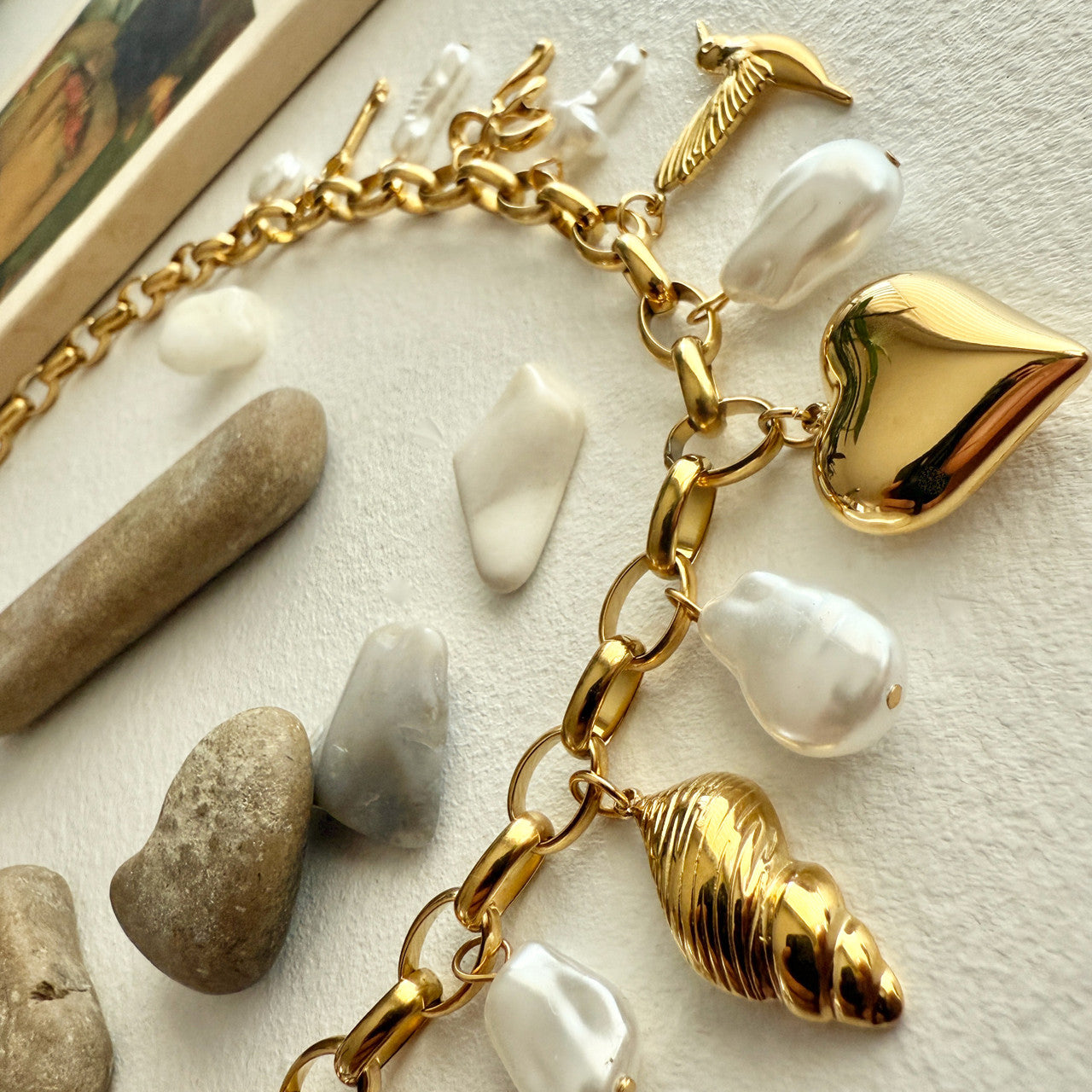 Calliope Charm Necklace in Gold