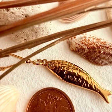 Sardinia Fish Charm Necklace in Gold
