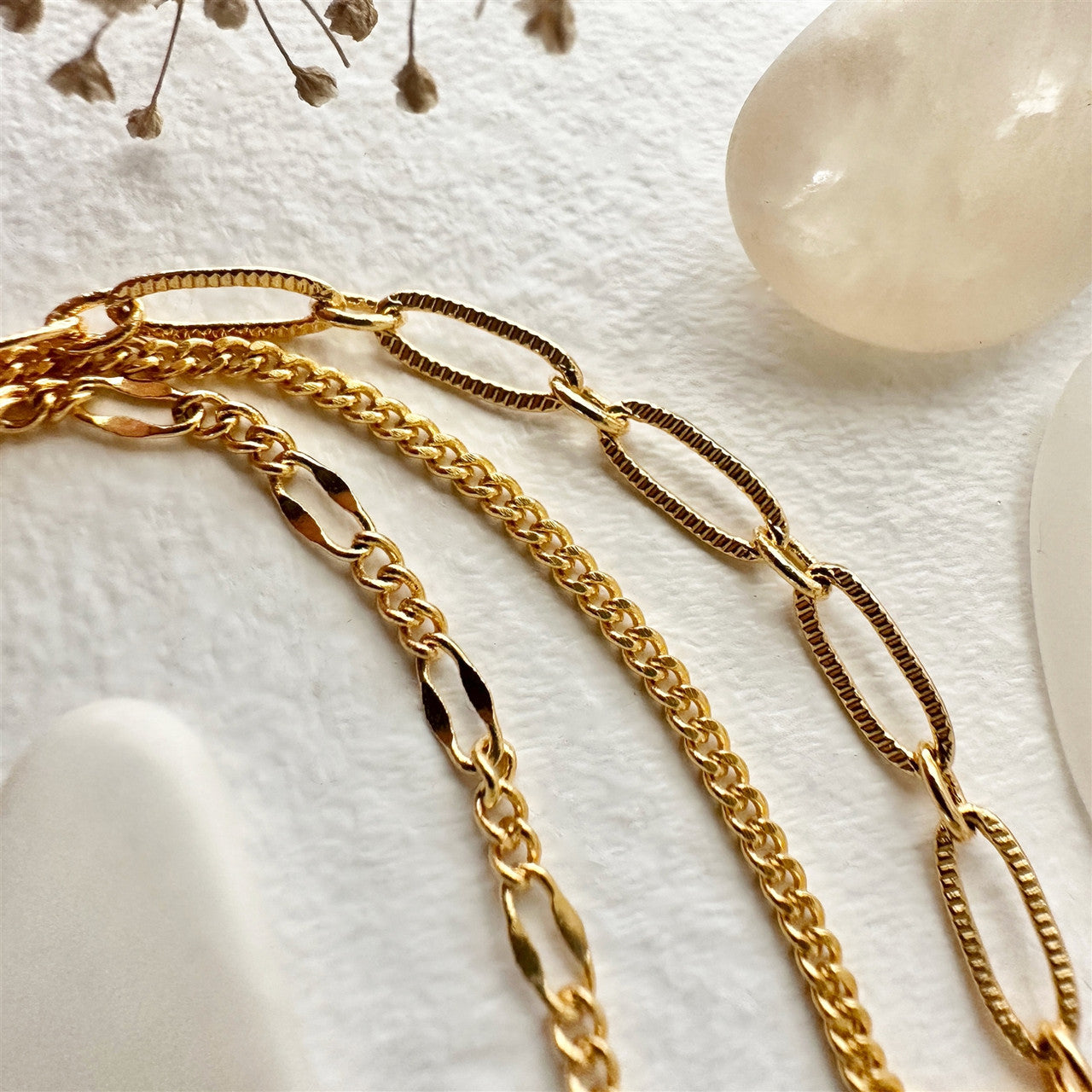 Nanaimo Triple Layer Textured Chain Bracelet - Gold