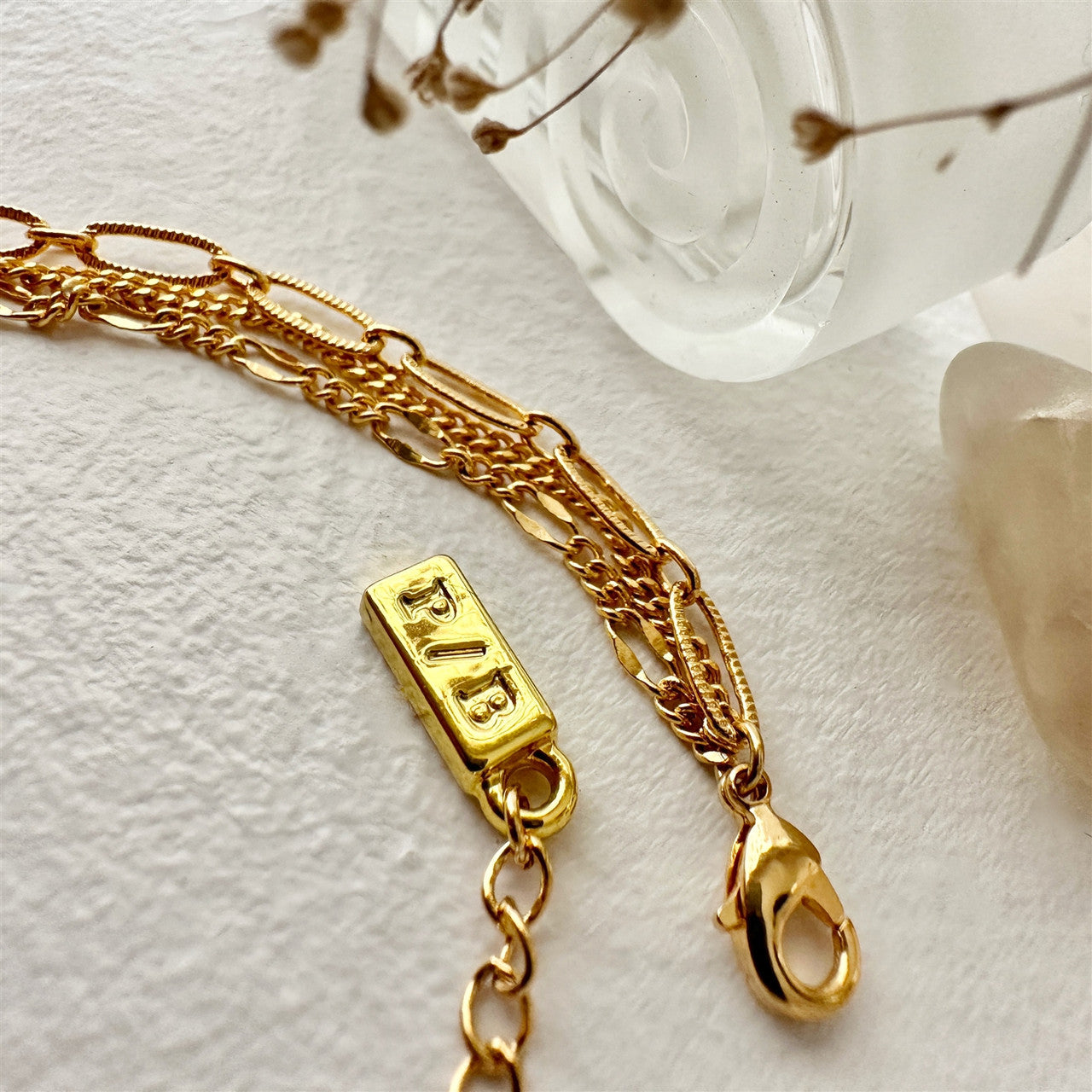 Nanaimo Triple Layer Textured Chain Bracelet - Gold