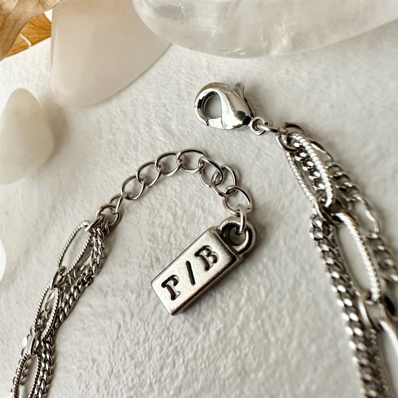Nanaimo Triple Layer Textured Chain Bracelet - Silver