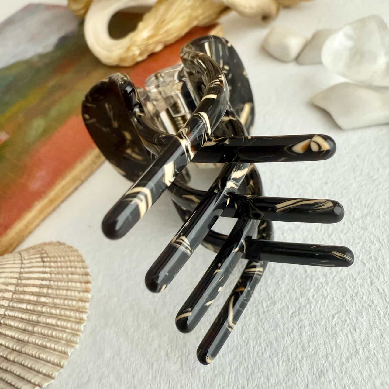 Nobra Mini Hair Claw in Portoro