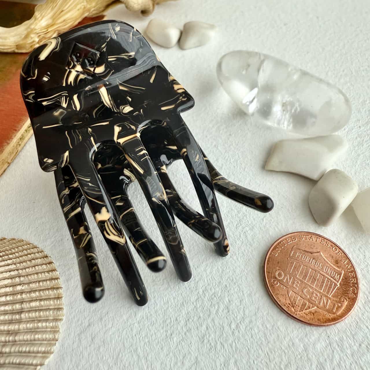 Nobra Mini Hair Claw in Portoro