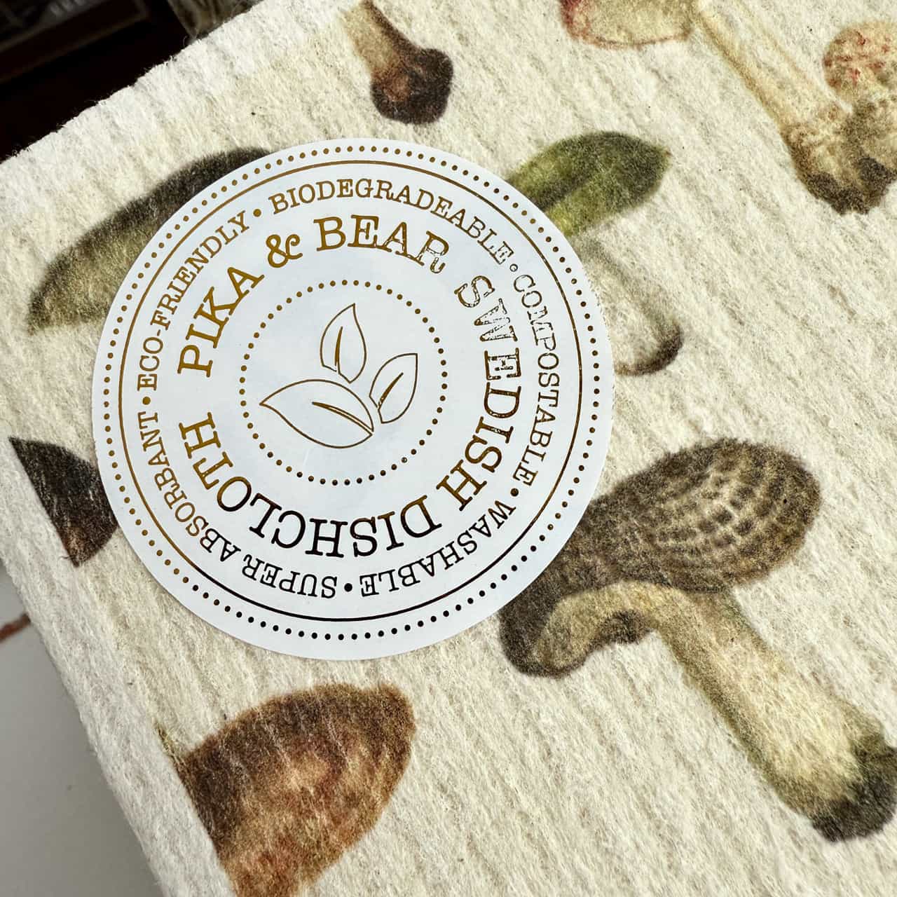 Ortus Mushroom Design Swedish Dishcloth