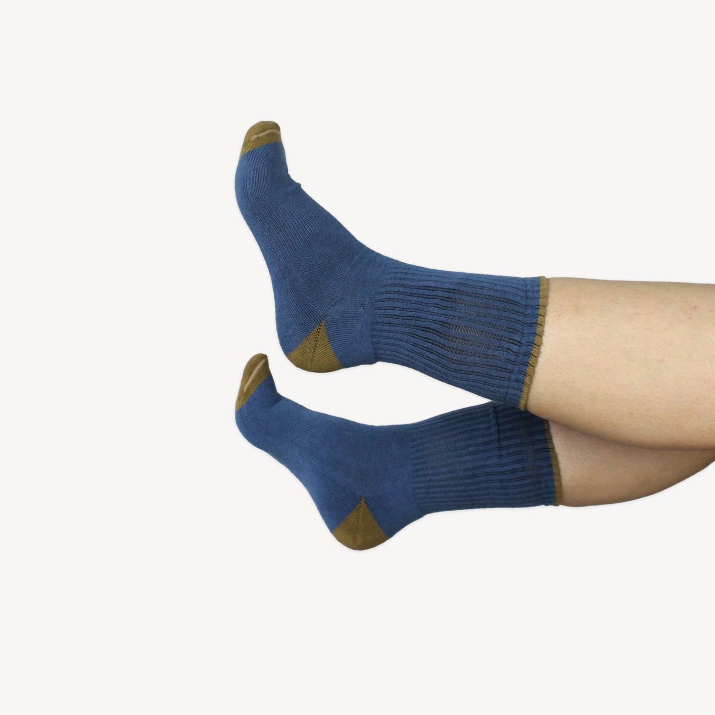 Pack of 2 Heel Toe Socks - Brown Blue