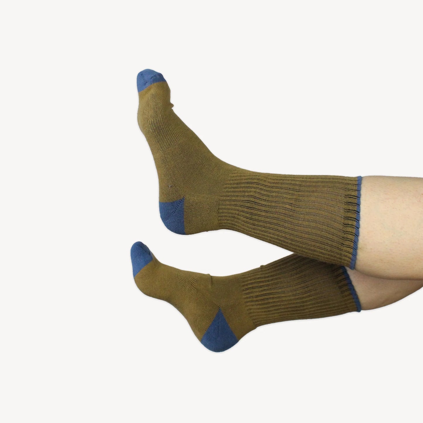 Pack of 2 Heel Toe Socks - Brown Blue