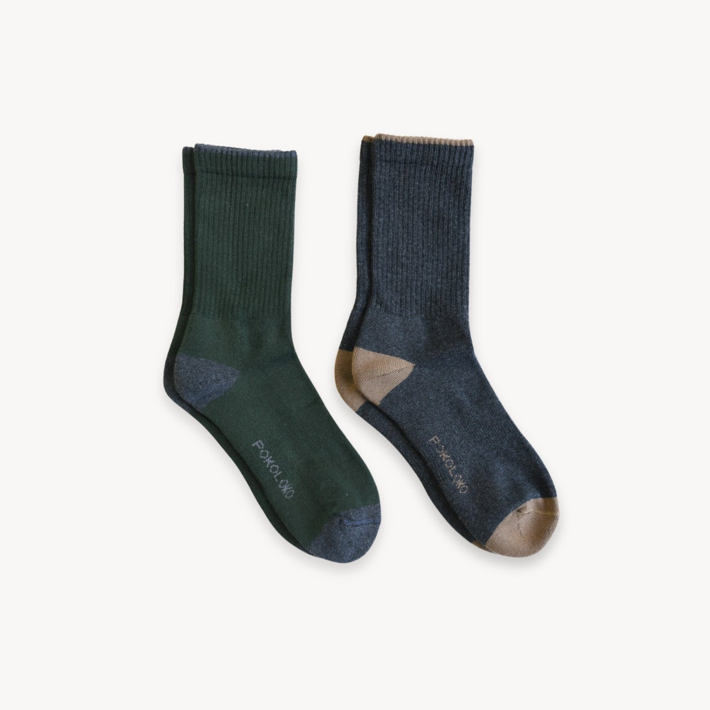 Pack of 2 Heel Toe Socks - Forest / Charcoal