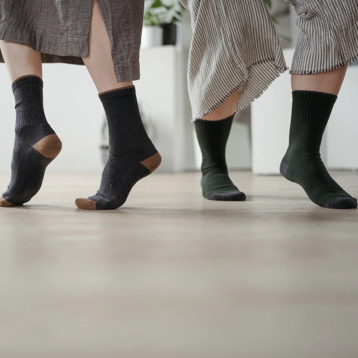 Pack of 2 Heel Toe Socks - Forest / Charcoal