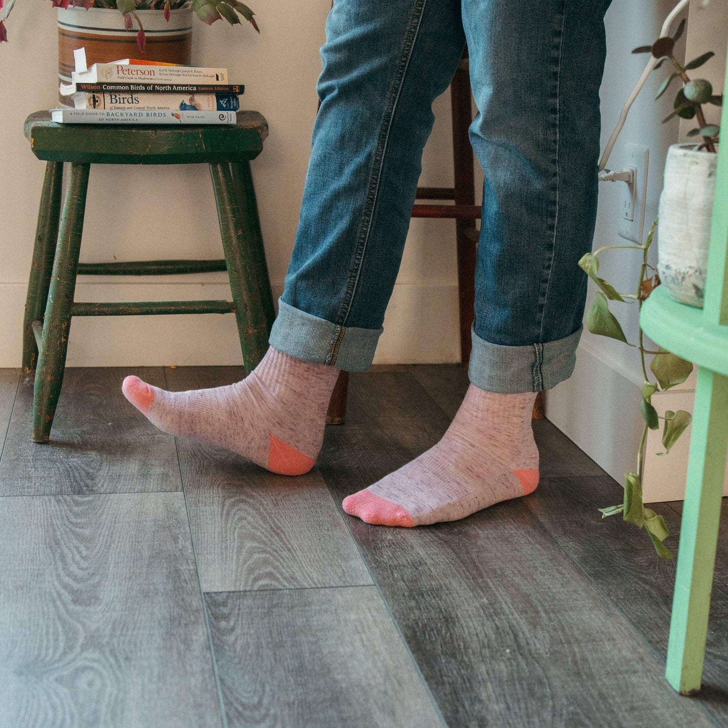Pack of 2 Heel Toe Socks - Fresa / Plomo