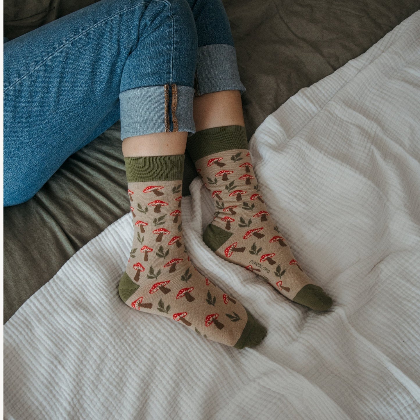 Pack of 2 Pima Cotton Socks - Mushroom Meadow