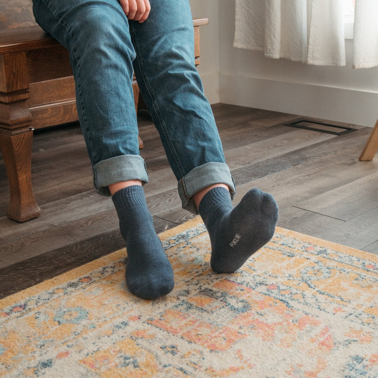 Pack of 2 Striped and Solid Pima Cotton Socks - Brooklyn Blues