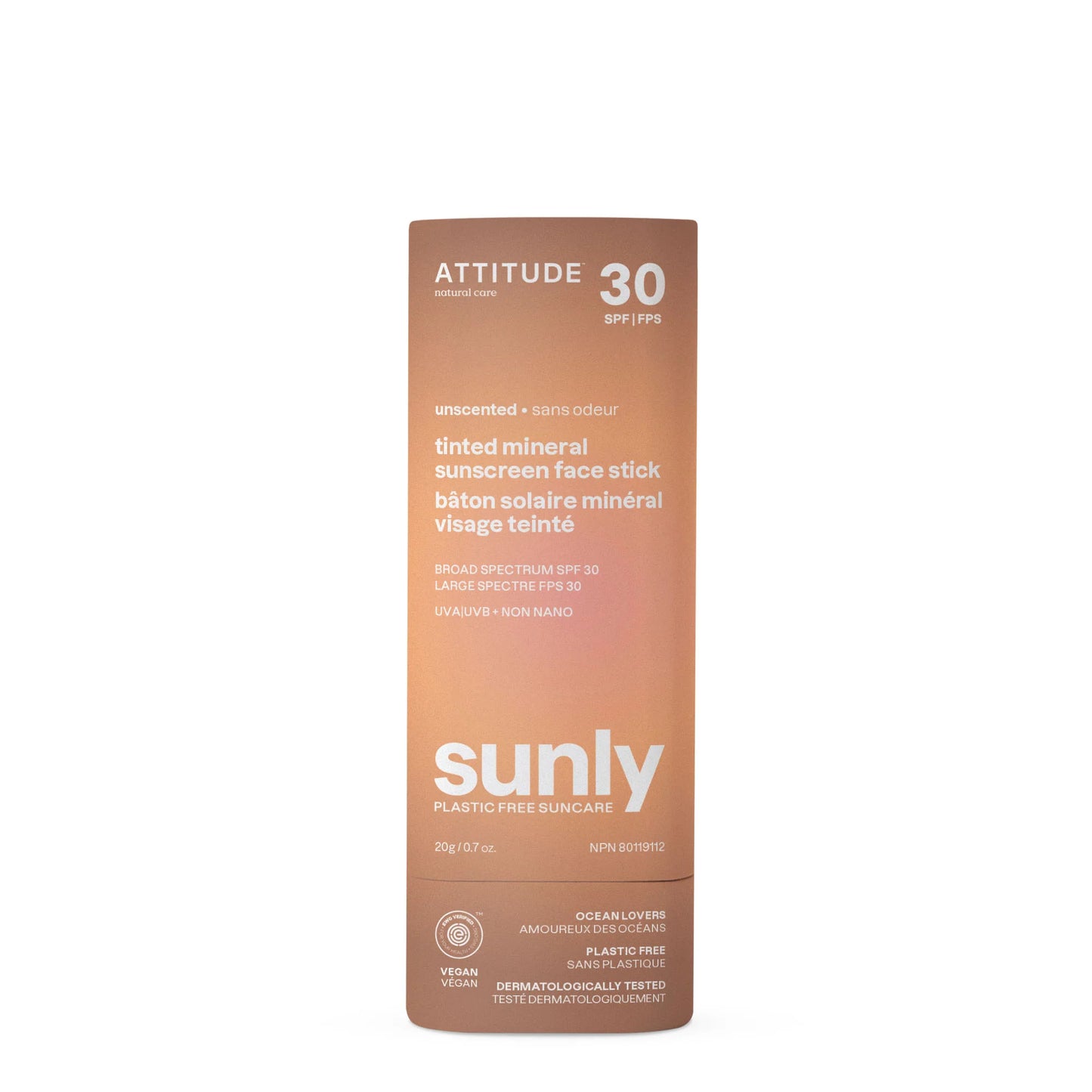 Plastic-free Tinted Mineral Sunscreen Face Stick Spf 30 - 20g