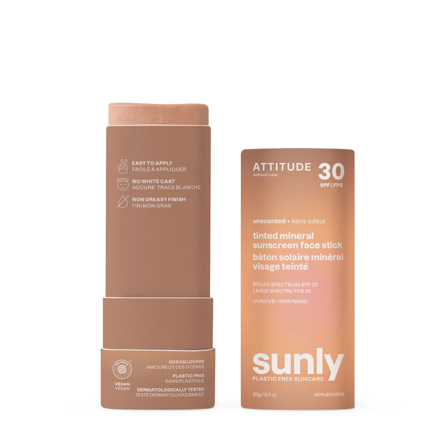 Plastic-free Tinted Mineral Sunscreen Face Stick Spf 30 - 20g