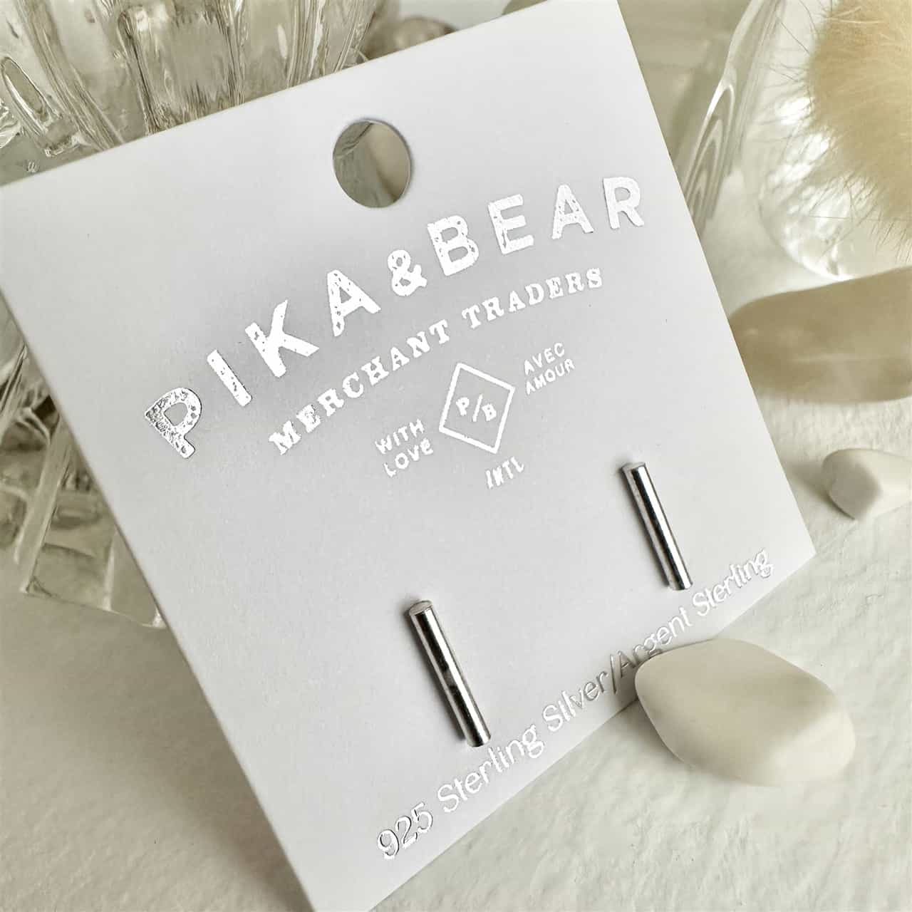 Radius Minimalist Bar Stud Earrings in Sterling Silver