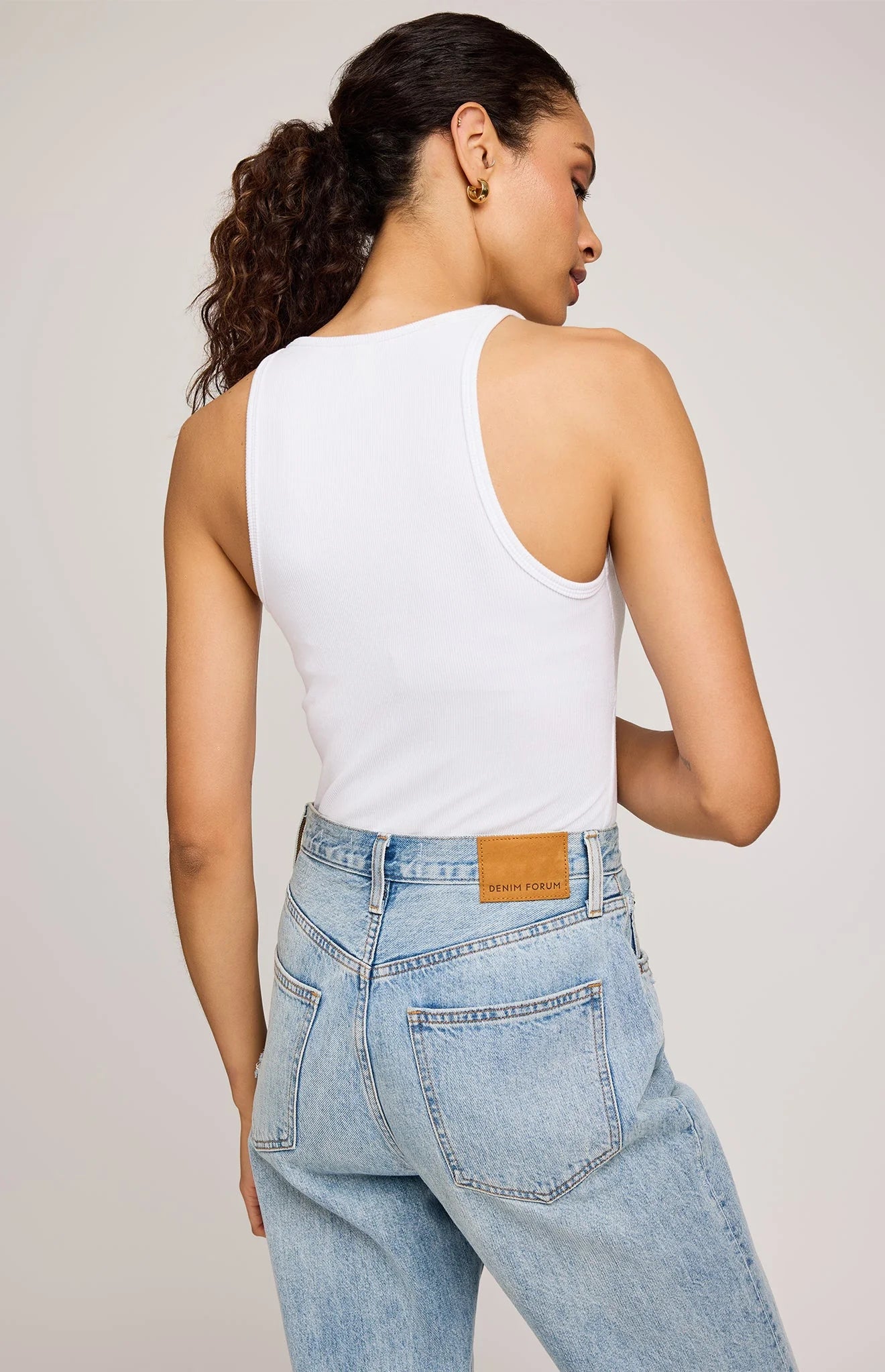 Ronan Ribbed Tank - White