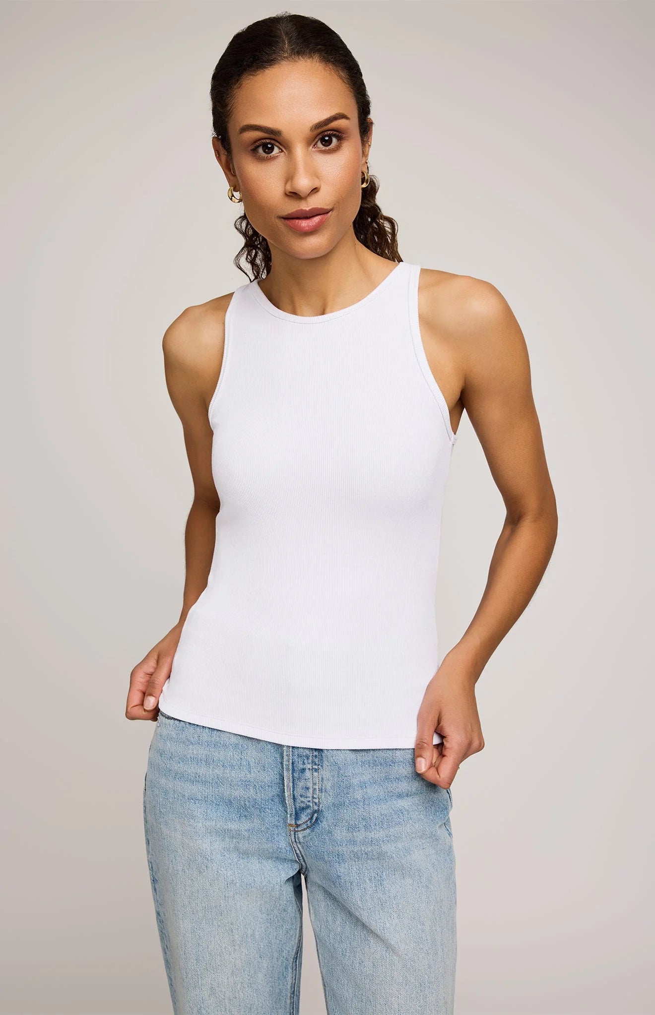 Ronan Ribbed Tank - White