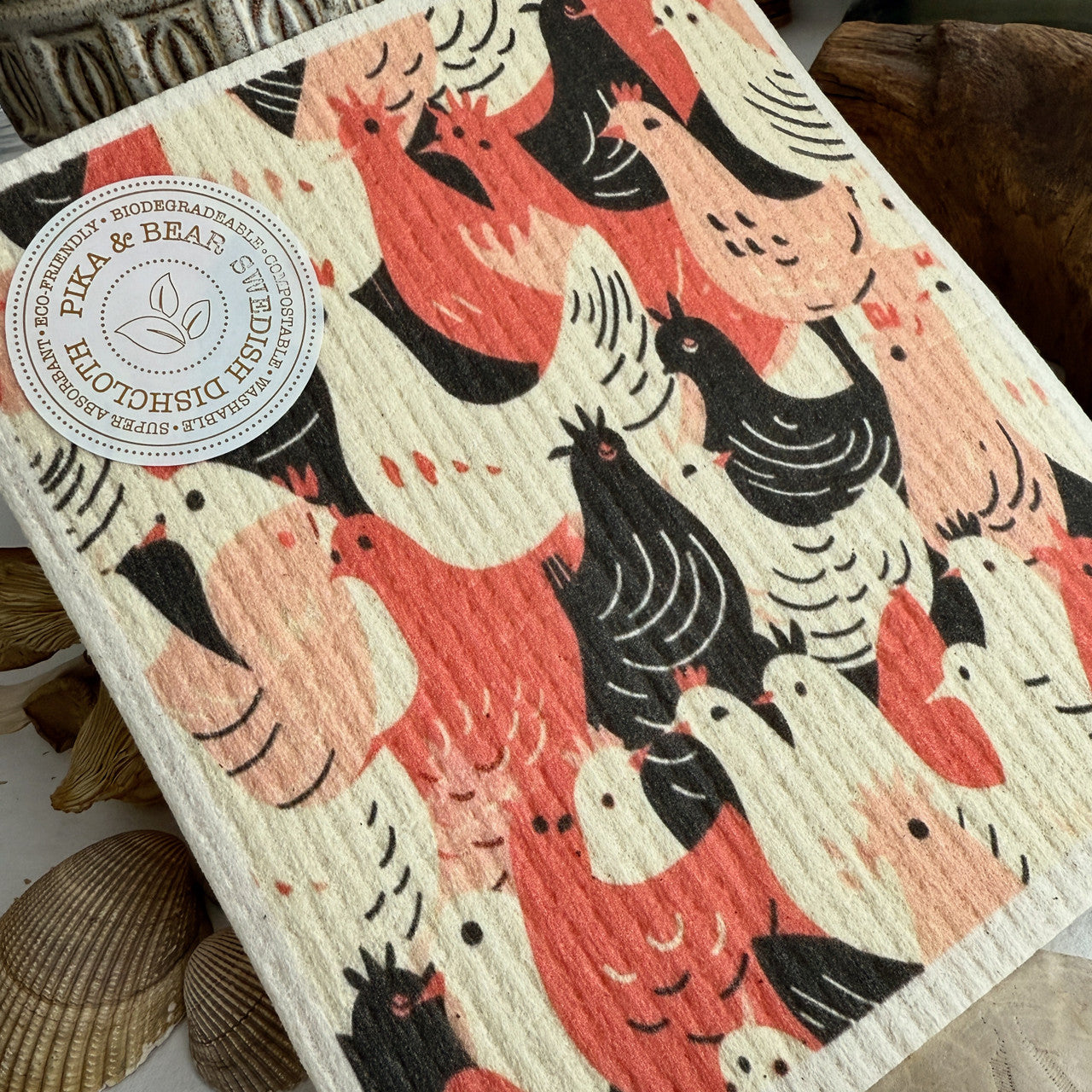 What the Cluck Chicken Swedish Dishcloth