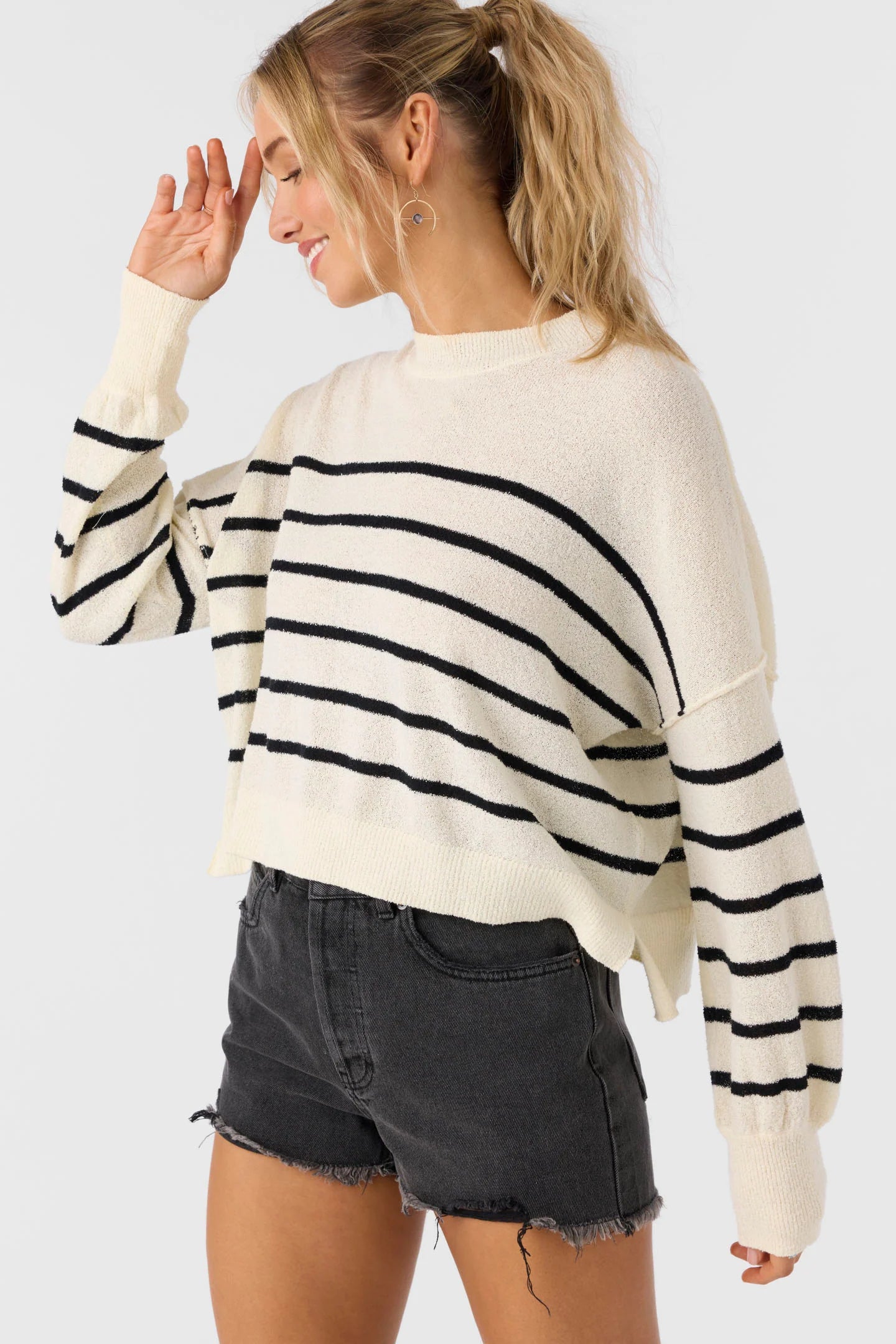 Zephi Long Sleeve Sweater - Stripe