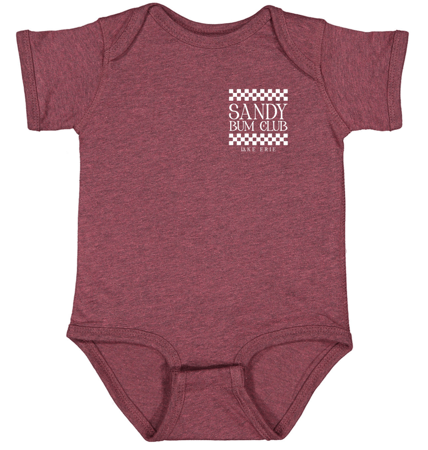 Sandy Bum Club Baby Onesie - Loganberry Blackout Check