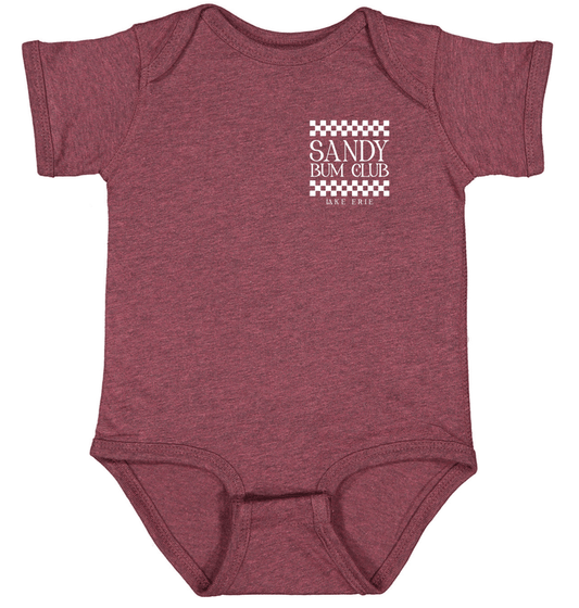 Sandy Bum Club Baby Onesie - Loganberry Blackout Check