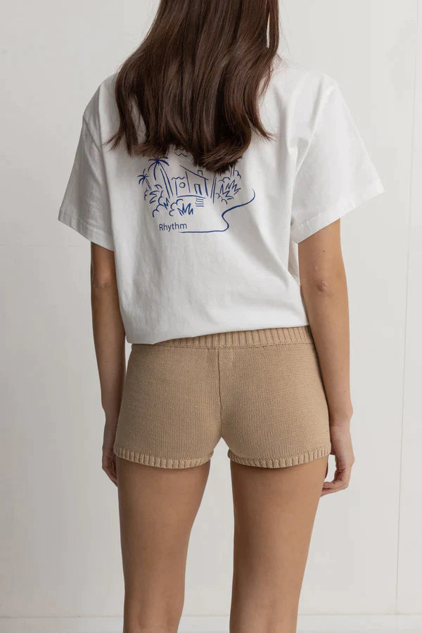 Shell Beach Knit Shorts - Camel