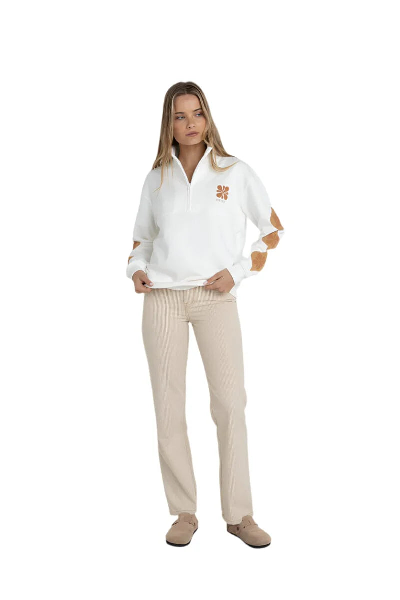 Solitude 1/4 Zip Fleece - Vintage White