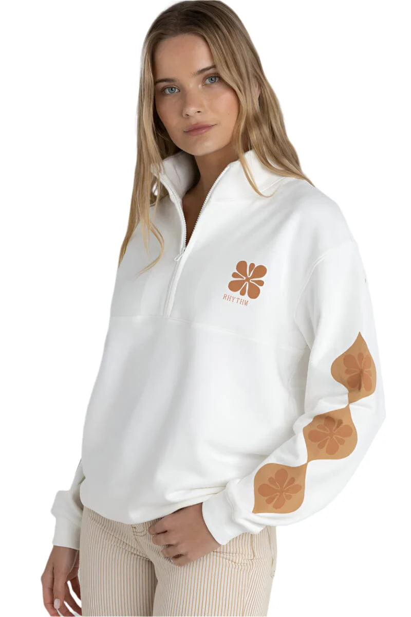 Solitude 1/4 Zip Fleece - Vintage White
