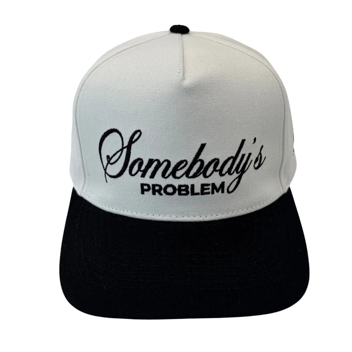 Somebody's Problem Cotton Twill Hat - Black + Natural
