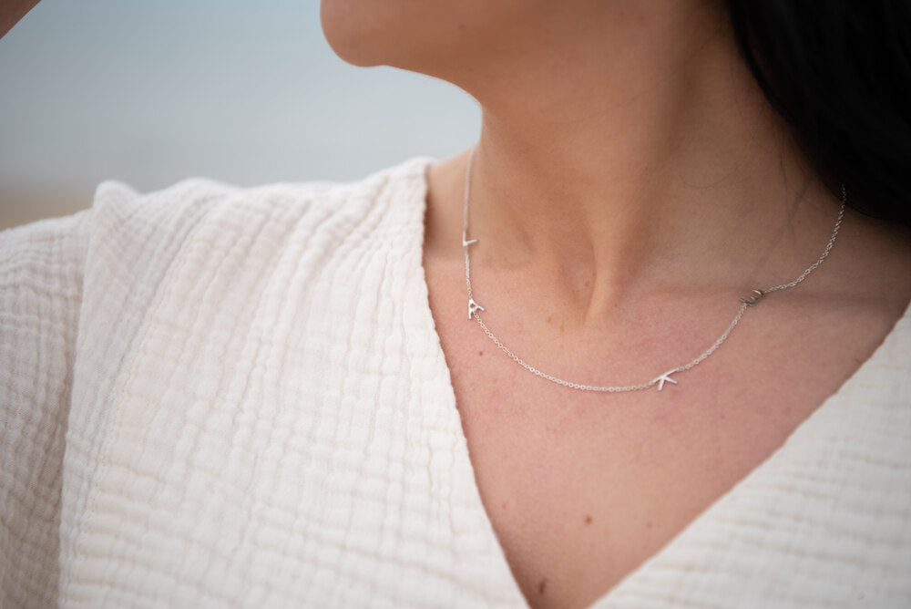 LAKE Letter Necklace - Sterling Silver