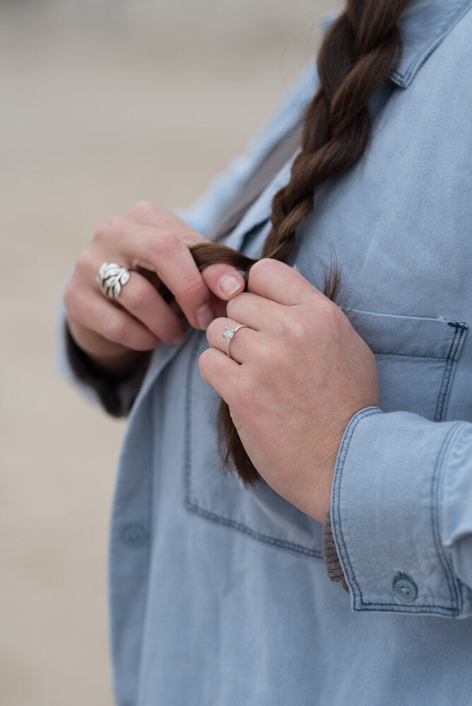 Sterling Silver Ring Beach Glass Ring