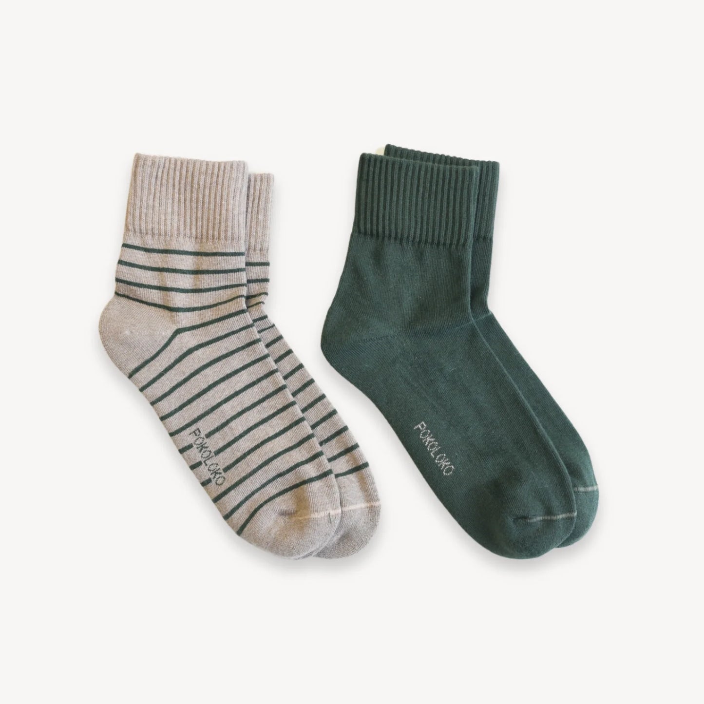 Pack of 2 Striped and Solid Pima Socks