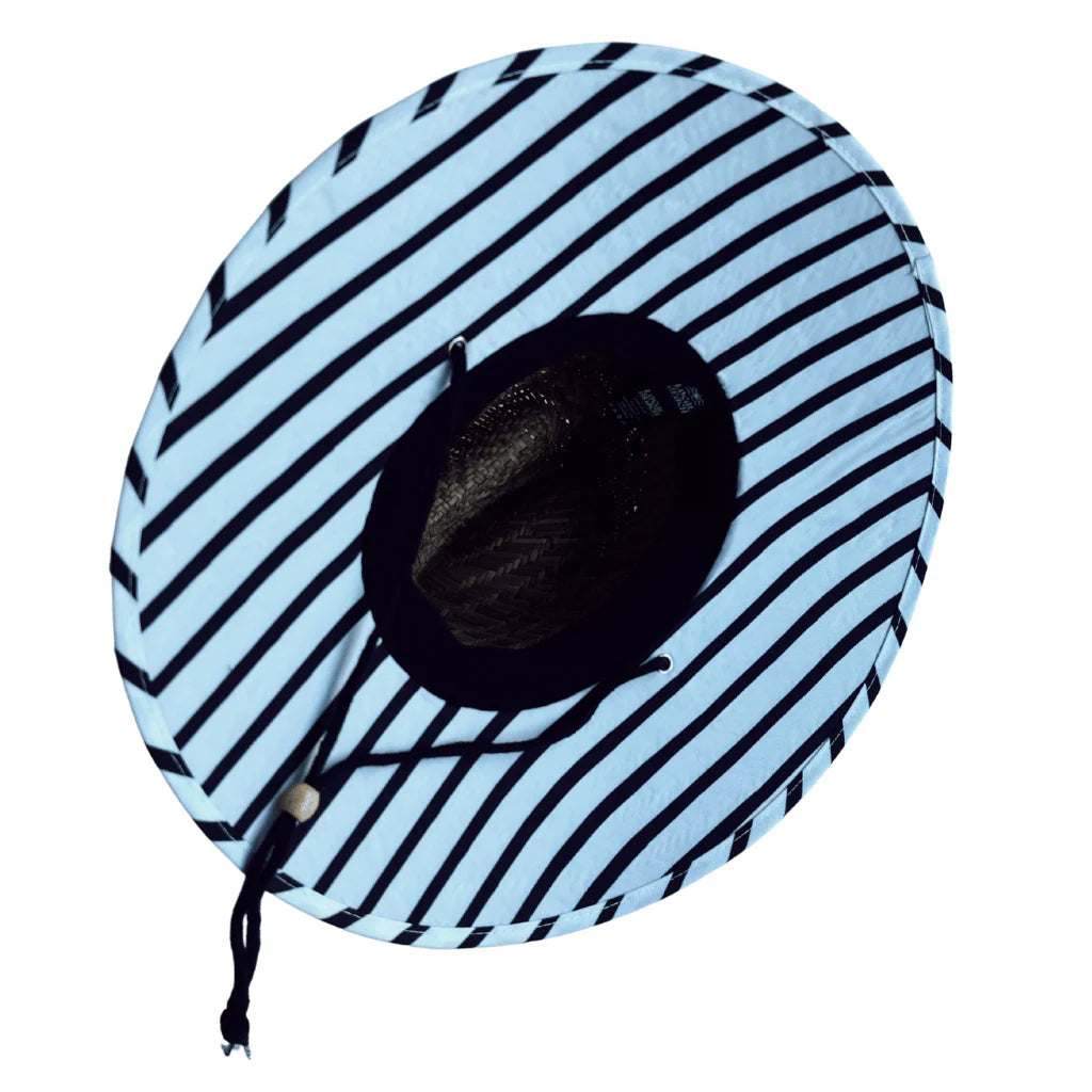 Striped Adult Lifeguard Hat - Straw