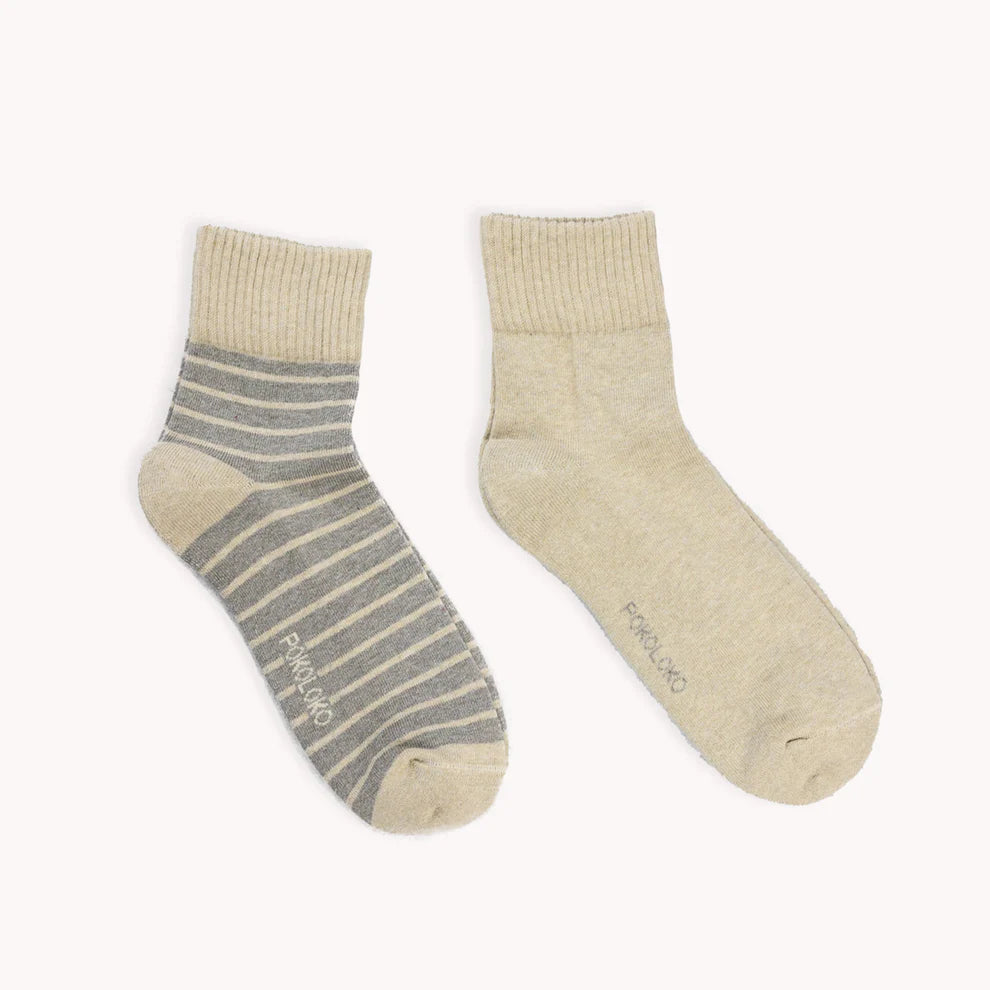 Striped and Solid Pima Cotton Socks - Honey Pima