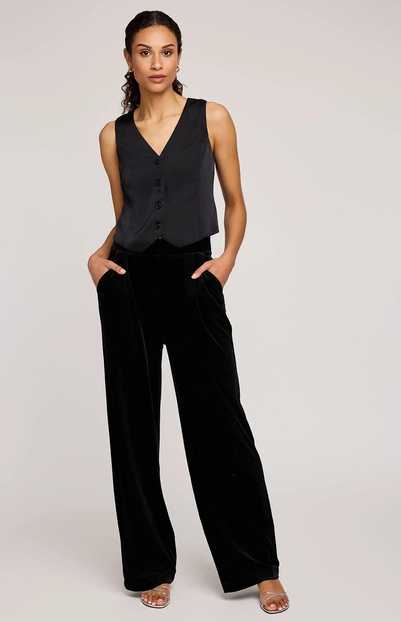 Sylvia Velvet Pant - Black