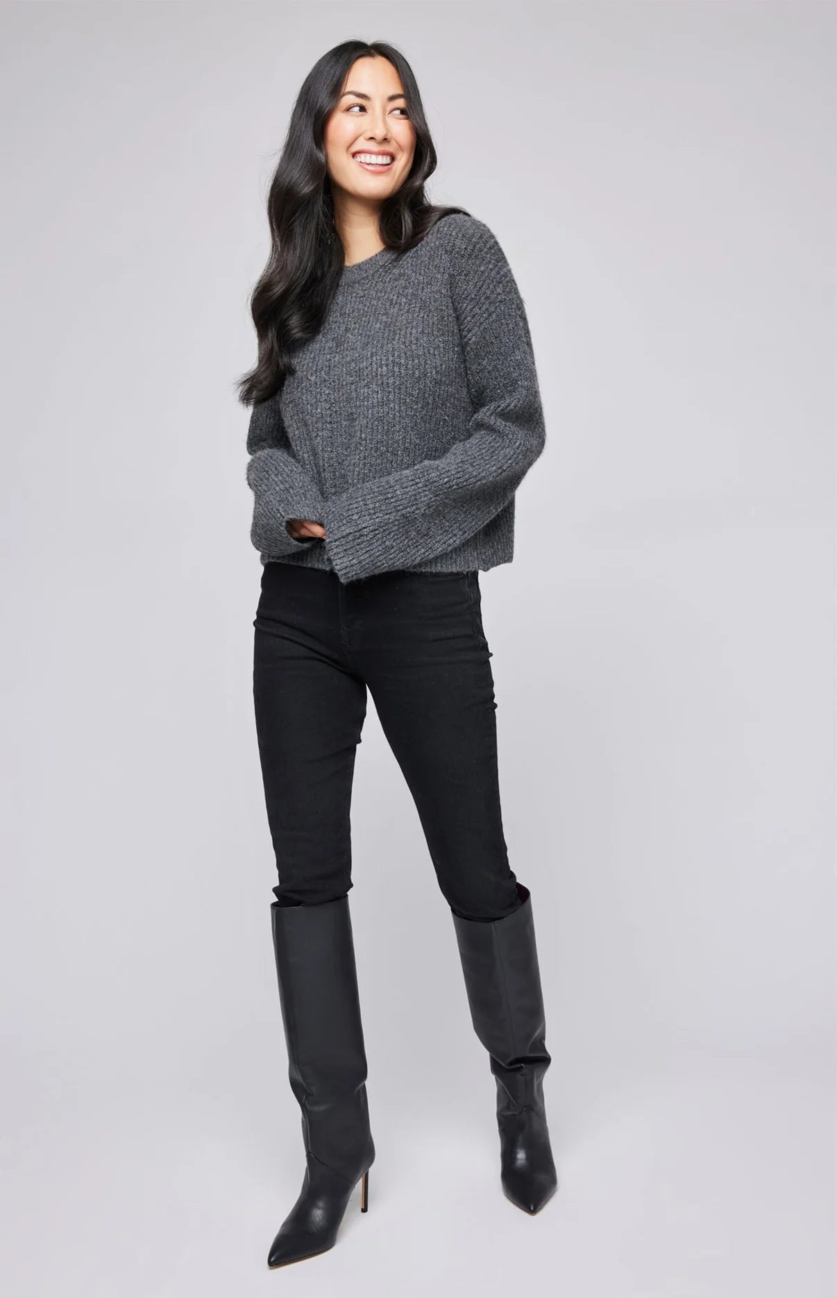 Taylyn Crewneck Pullover - Heather Charcoal