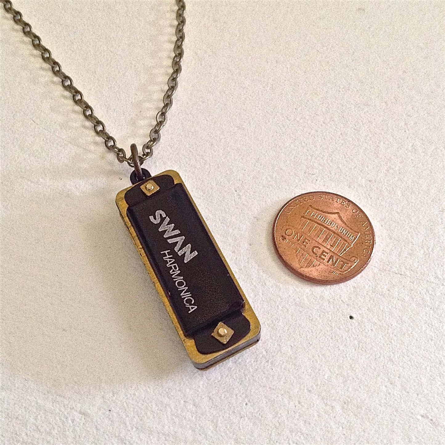 The Key of C Miniature Swan Harmonica Necklace