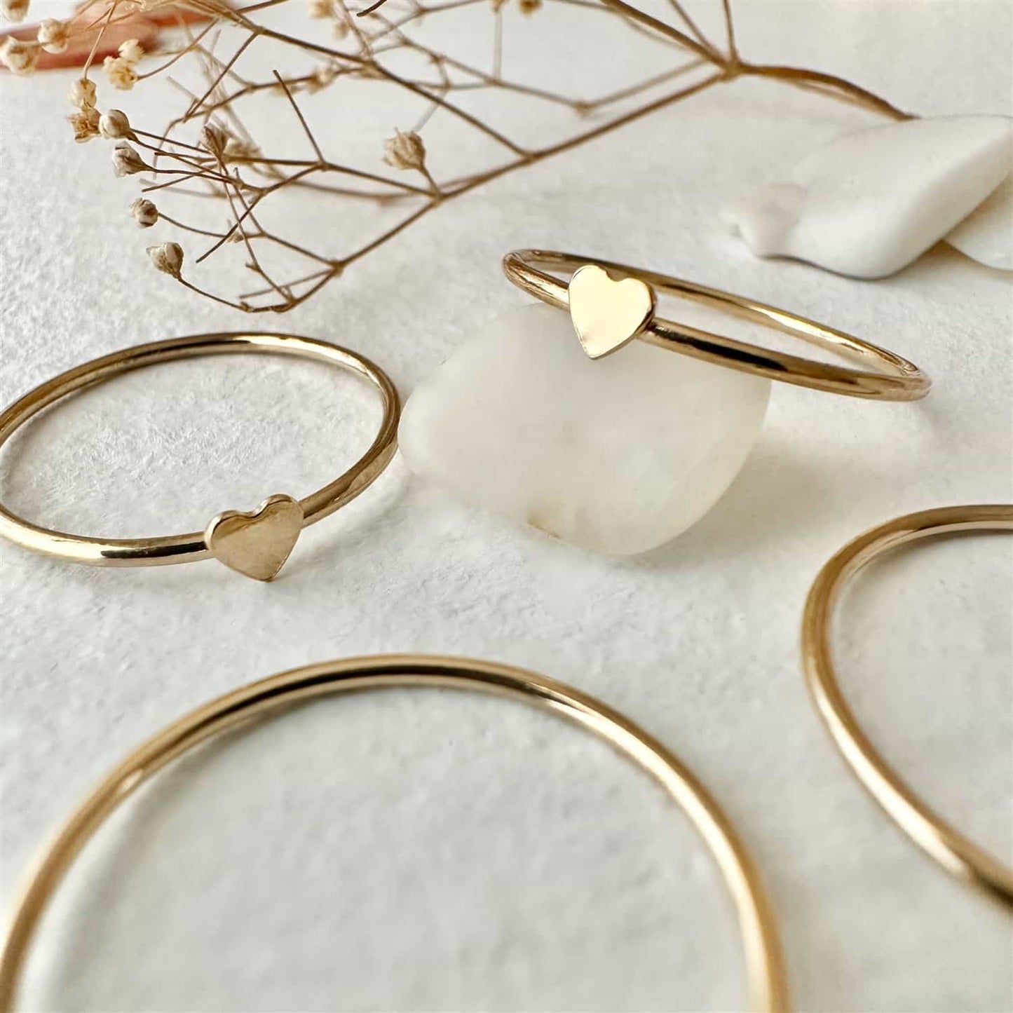Total Eclipse of the Heart Tiny Heart Ring in 14K Gold Fill
