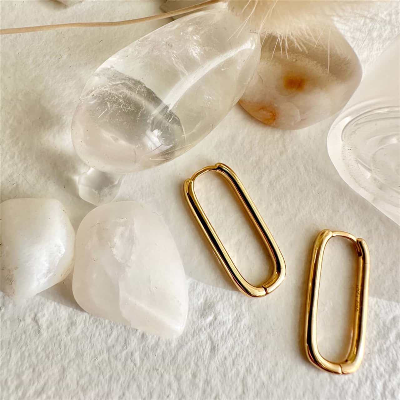 Vaaler Paperclip Style Hoop Earrings - Gold
