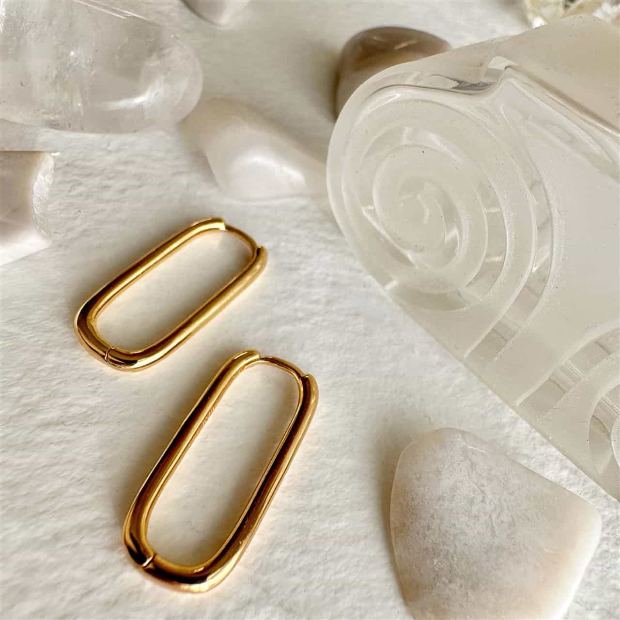 Vaaler Paperclip Style Hoop Earrings - Gold
