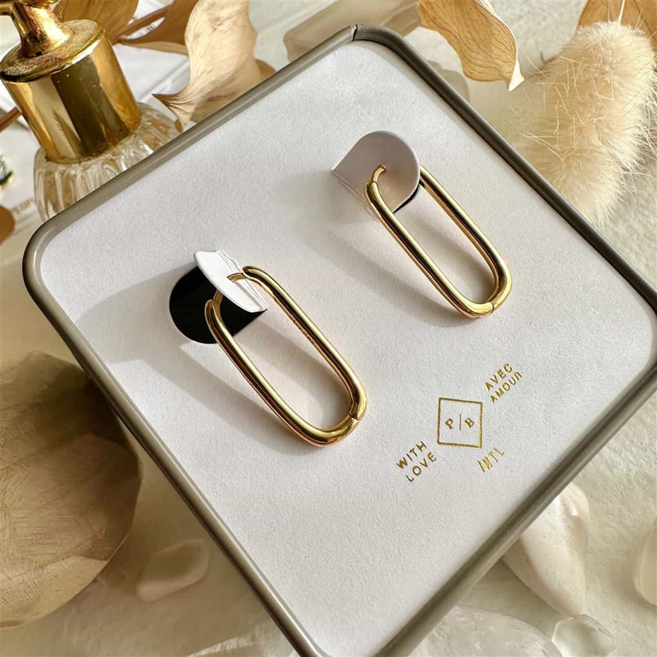 Vaaler Paperclip Style Hoop Earrings - Gold