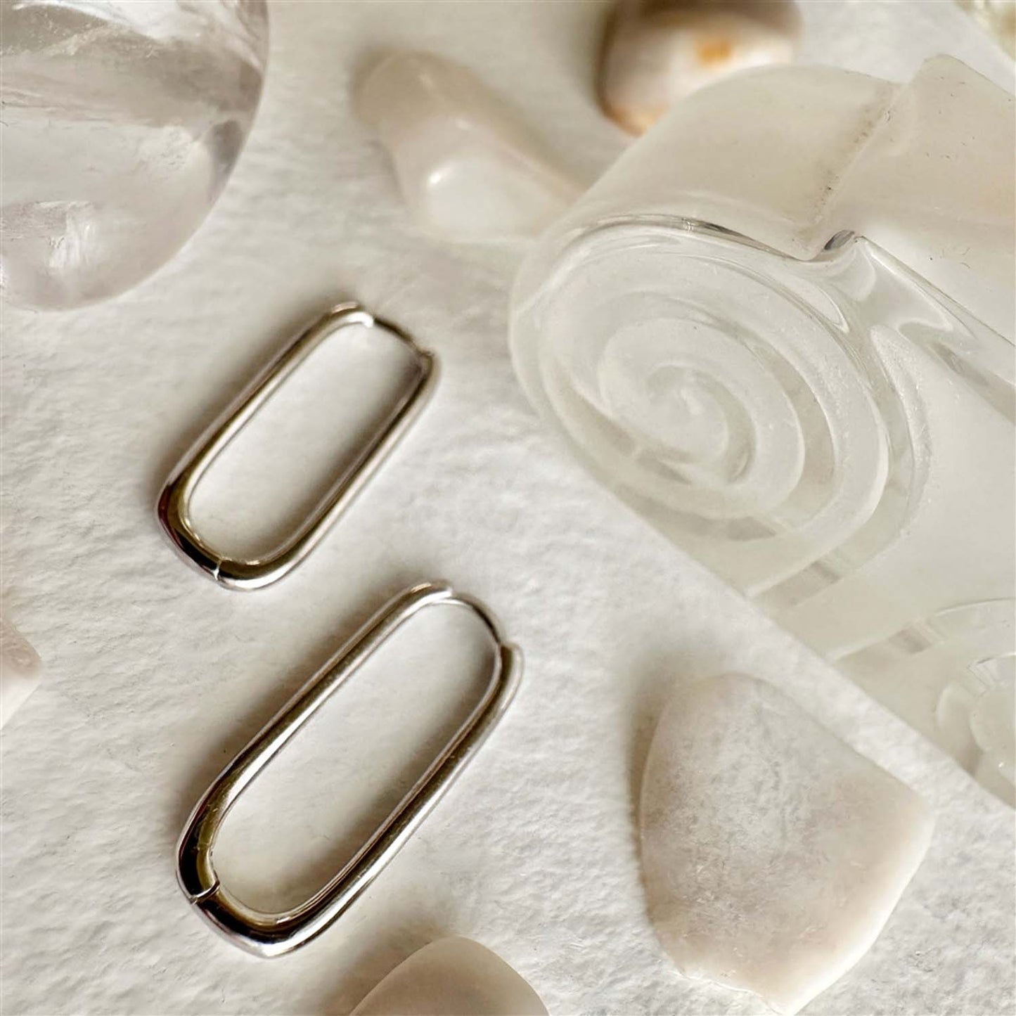 Vaaler Paperclip Style Sterling Silver Hoop Earrings