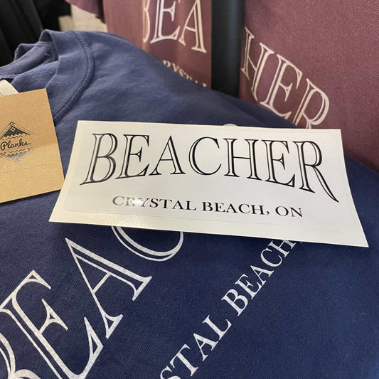 Vintage Beacher Sticker - White