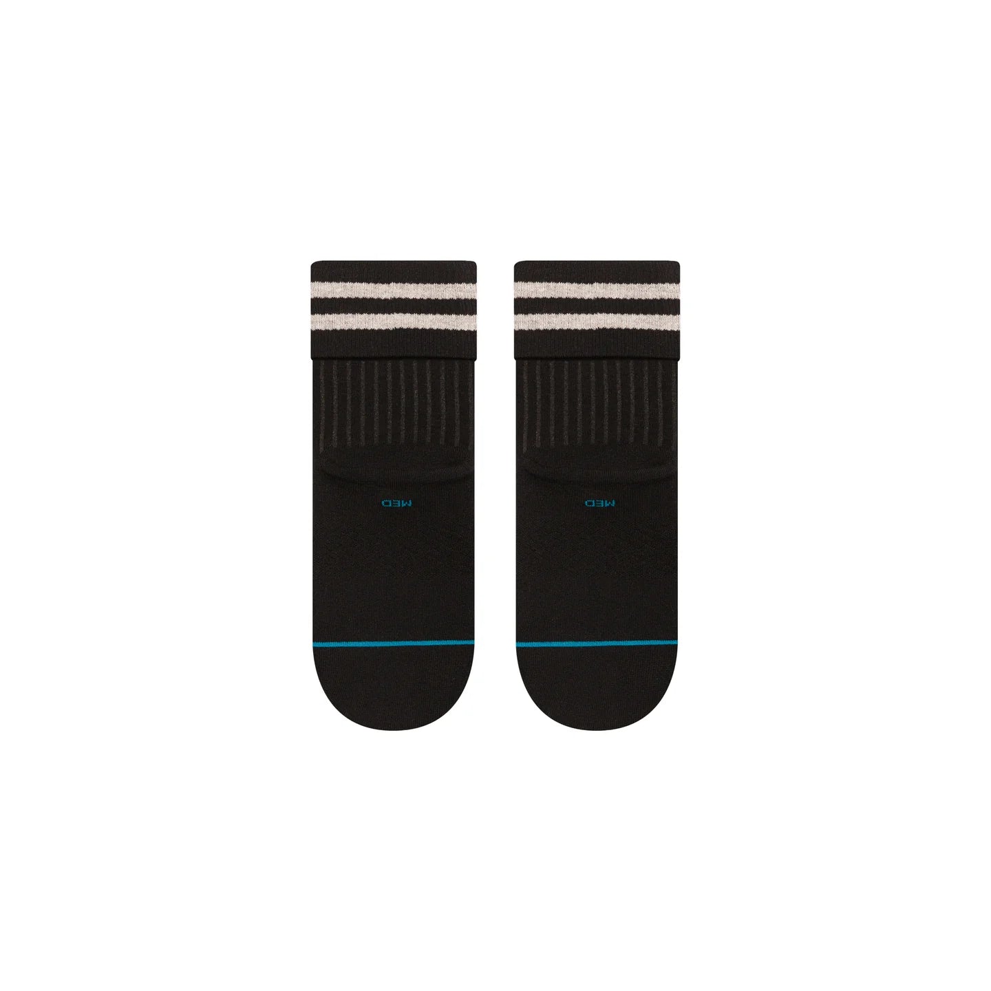 Womens Roll Cuff Quarter Socks - Black